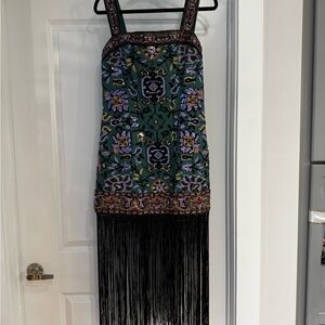 By Anthropologie Slim Fringed Mini Dress